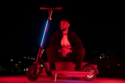 Foldable Electric Scooter w/ 50 Miles Max Operating Range & 20 mph Max Speed - Blac