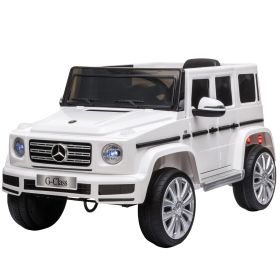 Aosom 12V Kids Electric Car, Mercedes Benz G500 Licensed Battery Powered Ride on Truck for Kids with Remote Control, Headlights, Music