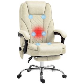 Vinsetto Massage Office Chair with Foot Rest, Executive Office Chair with 6 Vibration Point and Heat, Reclining Computer Chair, Swivel Desk Chair