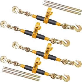 VEVOR Ratchet Chain Binder, 3/8"-1/2" Heavy Duty Load Binders, with G80 Hooks 12000 lbs Secure Load Limit, Labor-saving Anti-skid Handle