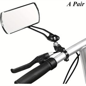 A Pair Bicycle Mirror, 360Â°Rotation Back Rearview Mirror Handlebar Wide Angle Bike Mirror-Black