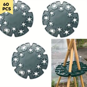 60 Pcs Bamboo Cane Holder Plastic Plant Cane Support Caps for Climbing Plants Sweet Peas Beans Green