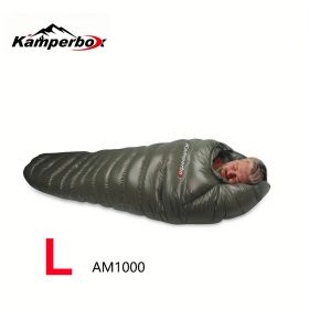 Kamperbox Outdoor Camping Down Sleeping Bag Winter Warm Sleeping Bag Camping Waterproof Sleeping Bag (type: AM1000LEFT)